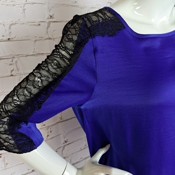BCBGMAXAZRIA Blue Royal lace Top - Picture 3 of 12